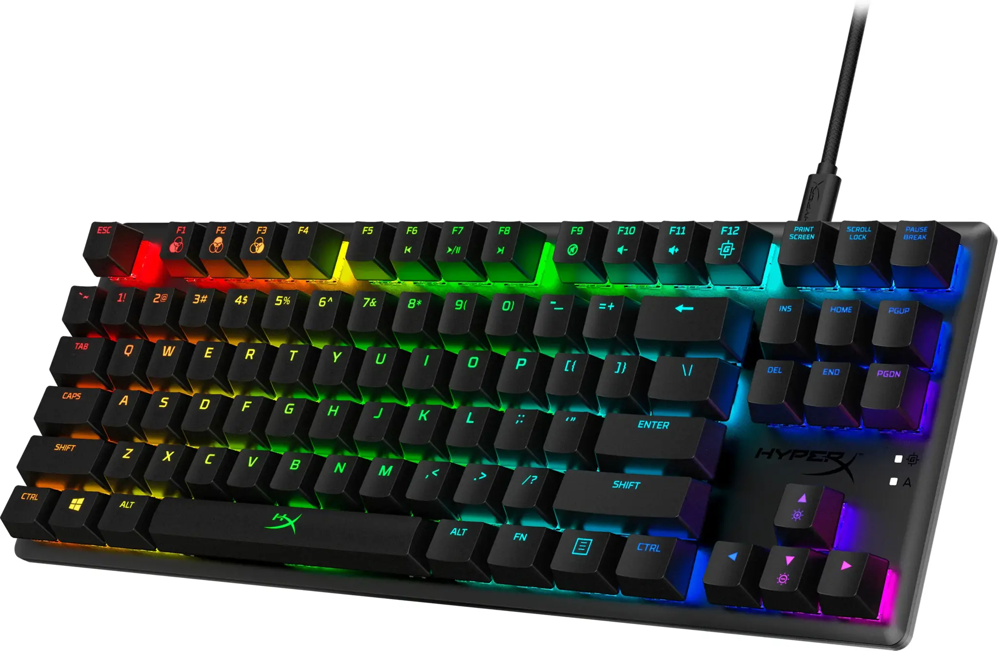 "HP HyperX Alloy Origins Core", be klavišų (80-87%), USB, mechaninis, QWERTY, RGB LED, juodas