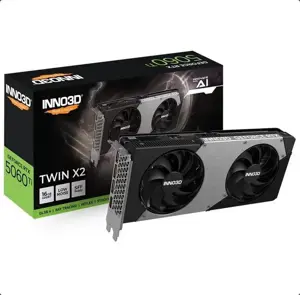 Vaizdo plokštė INNO3D GeForce RTX 5060 Ti 16 GB, GDDR7, N506T2-16D7-191073N