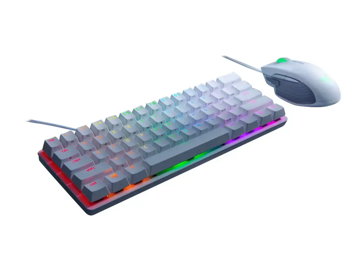 RAZER Huntsman Mini - Mercury Ed. Raudonas jungiklis - JAV išdėstymo klaviatūra