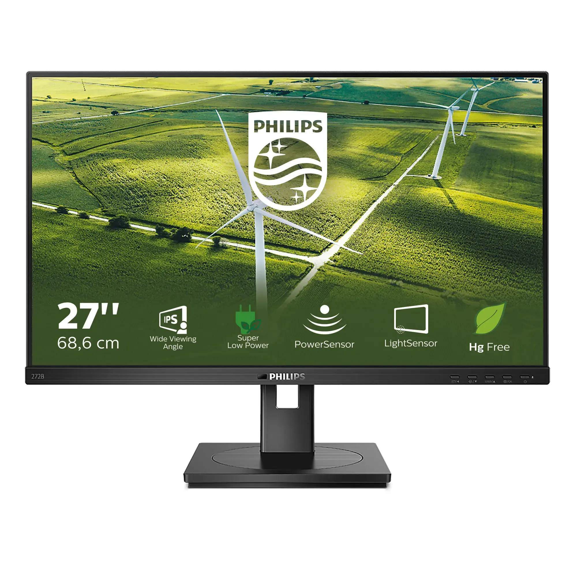Monitorius PHILIPS 272B1G/00 27inch 1920x1080 IPS Flat H/A 150 MM Pivot ECO FRIENDLY SUPER ENERGY EFFICIENT DESIGN USB HUB SPEAKERS
