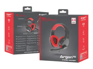 NATEC NSG-1437 GENESIS GENESIS Žaidimų ausinės ARGON 110 Stereo Black-Red