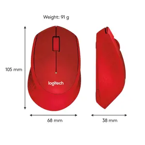 LOGITECH M330 Silent Plus Red - 2,4 GHz - EMEA