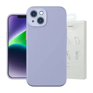 "Baseus" skystas silikono gelio dėklas "iPhone 14 Plus" (levandų spalvos)+ grūdintas stiklas + valy…