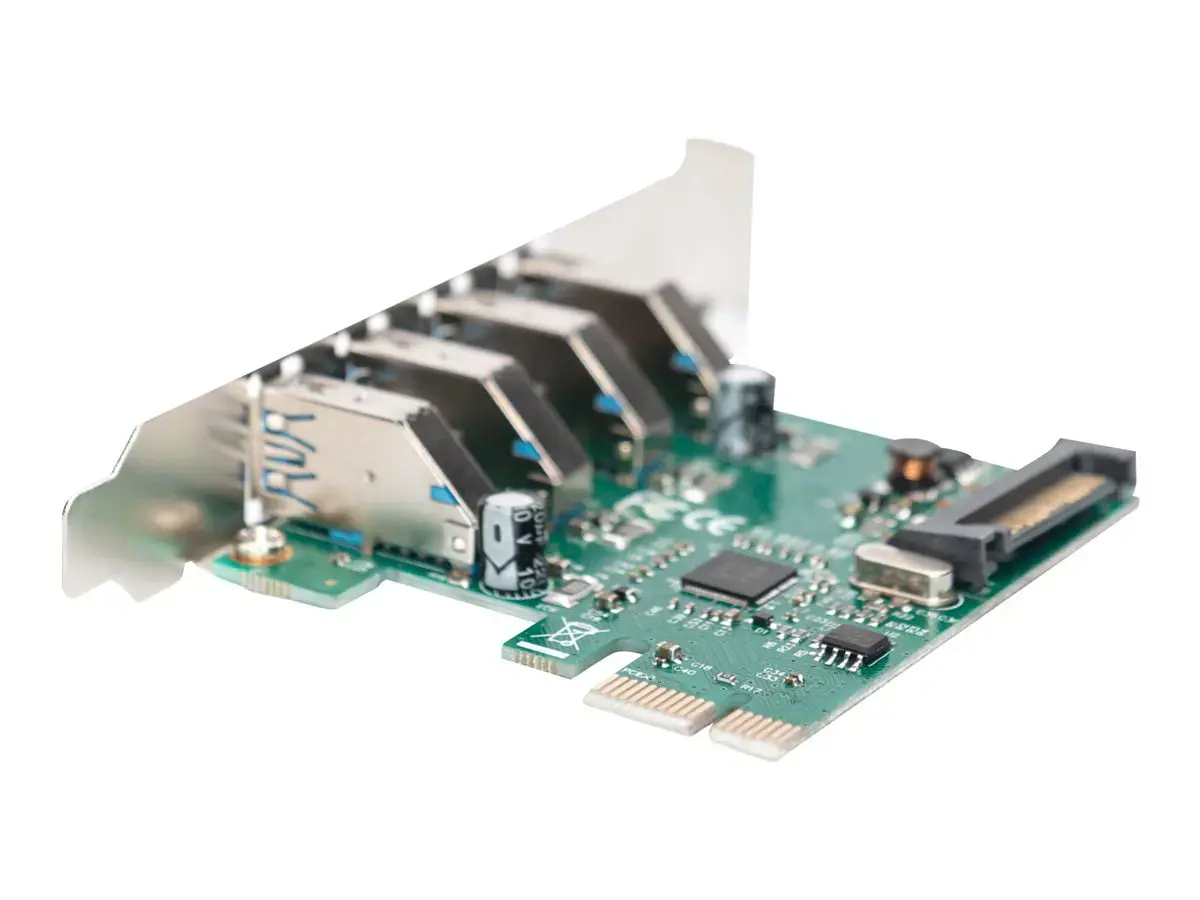 DIGITUS USB 3.0 4 prievadų PCI Express papildoma plokštė 4 prievadai A / F Išorinis VL805 mikroschemų rinkinys