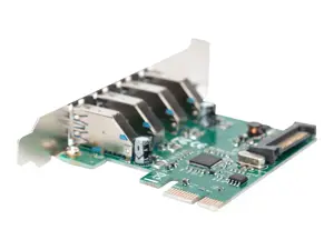 DIGITUS USB 3.0 4 prievadų PCI Express papildoma plokštė 4 prievadai A / F Išorinis VL805 mikroschemų rinkinys