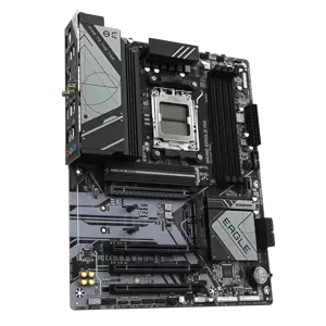 GIGABYTE B650 EAGLE AX Motherboard - Supports AMD Ryzen 7000 CPUs, 12+2+2 Phases Digital VRM, up to 7600MHz DDR5 (OC), 1xPCIe 5.0 + 2xPCIe 4.0 M.2, Wi-Fi 6E 802.11ax, GbE LAN, USB 3.2 Gen2, AMD, Socket AM5, AMD Ryzen™ 5, AMD Ryzen 7 7th Gen, AMD Ryzen 9 7th Gen, Socket AM5, 192 GB, DDR5-SDRAM