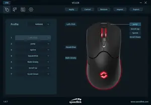 Speedlink wireless mouse Velox RGB, black (SL-680102-BK)