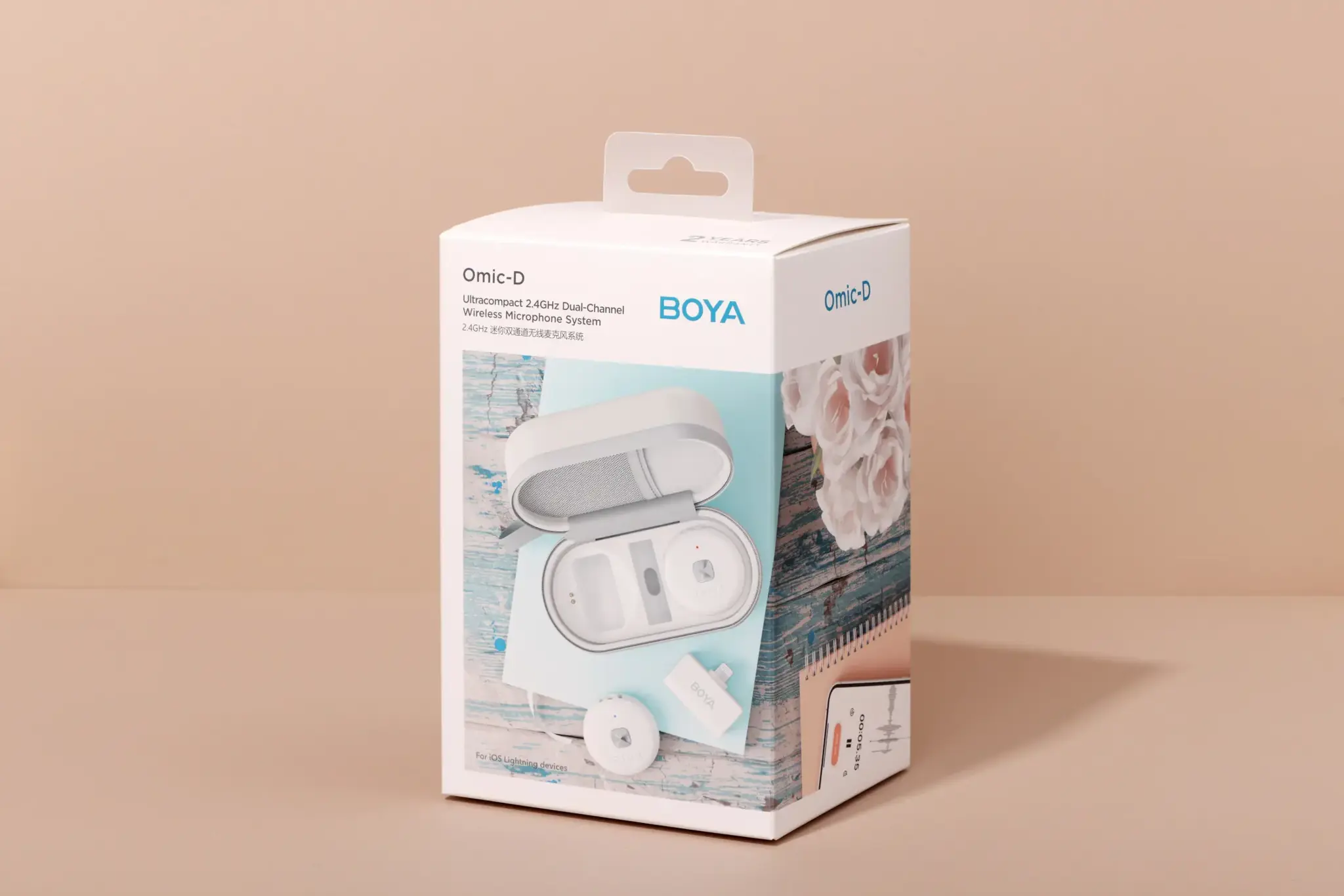 "Boya" belaidis mikrofonas "Omic Wireless Lightning", baltas