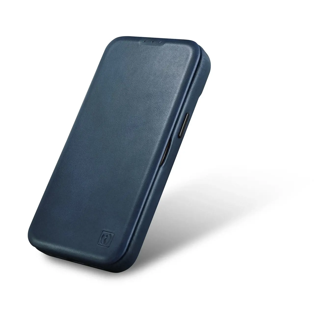 "iCarer CE Oil Wax Premium Leather Folio Case" odinis dėklas "iPhone 14 Pro", magnetinis "MagSafe", mėlynas (AKI14220706-BU)