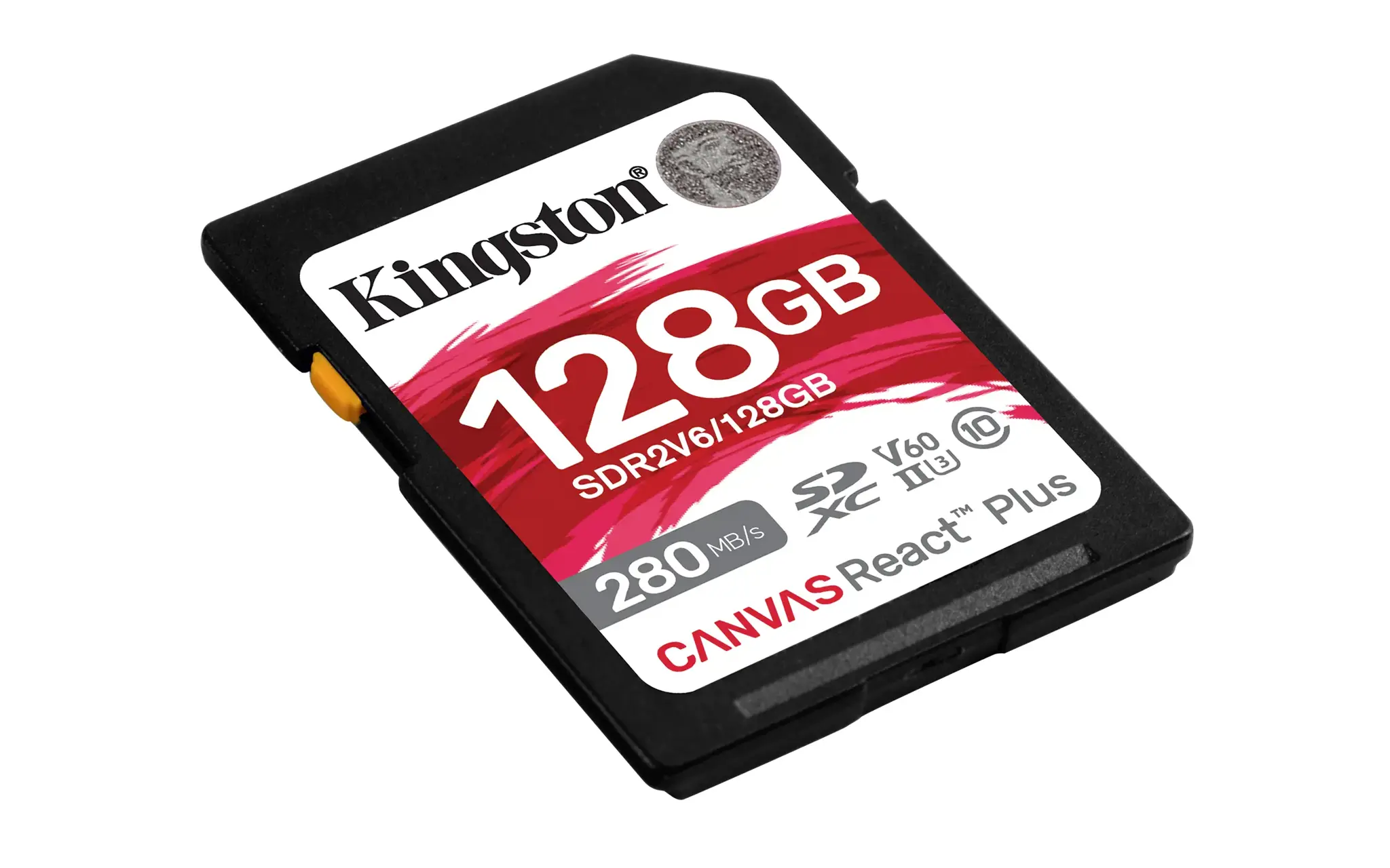 Kingston Technology 128GB Canvas React Plus SDXC UHS-II 280R/100W U3 V60 for Full HD/4K, 128 GB, SDXC, Class 10, UHS-II, 280 MB/s, 100 MB/s