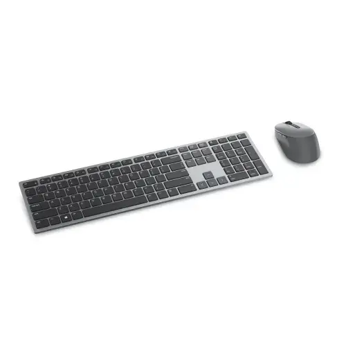 DELL KM7321W, pilno dydžio (100%), RF belaidis + "Bluetooth", QWERTY, pilka, titano spalvos, pelė pridedama