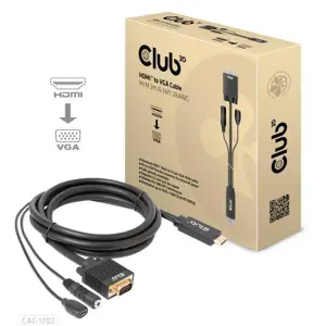 CABLE HDMI TO VGA 2M/M/M CAC-1712 CLUB3D