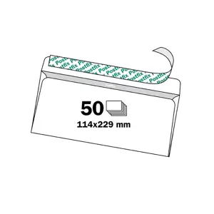 Vokai POSTFIX, C65, 114 x 229 mm 50 vnt., balta sp.