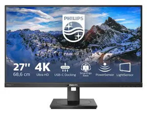 Monitorius PHILIPS 279P1/00 27inch 3840x2160 IPS Flat H/A USB C DOCKING DISPLAY RJ45x1 network USB HUB SPEAKERS Cx1 DPx1 HDMIx1