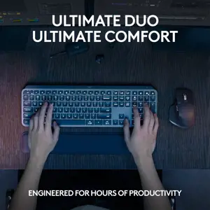 Logitech MX Keys S Combo, Wireless, RF Wireless + Bluetooth, Scissor key switch, QWERTY, LED, Graphite