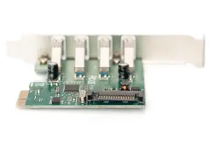 DIGITUS USB 3.0 4 prievadų PCI Express papildoma plokštė 4 prievadai A / F Išorinis VL805 mikroschemų rinkinys