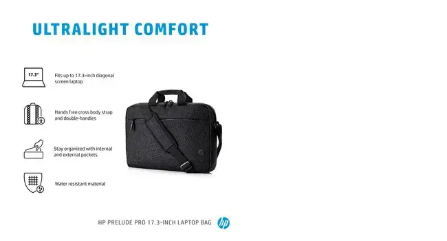 HP Prelude 17,3 colių nešiojamojo kompiuterio krepšys, Toploader krepšys, 43,9 cm (17,3"), 370 g