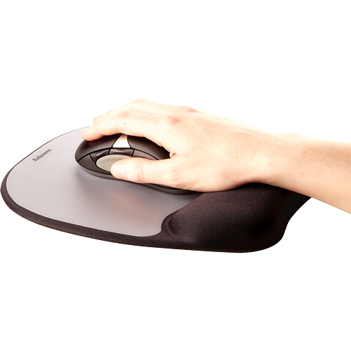 Fellowes 9175801, juoda, sidabrinė, vienspalvė, audinys, atminties putos, riešo atrama