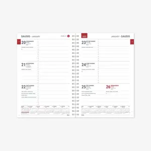 Kalendorius MANAGER Spirex Week 2025, A5, PU, juoda