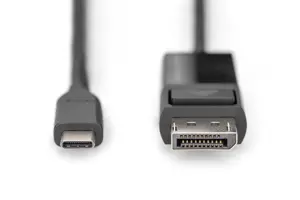 DIGITUS USB Type-C į DisplayPort dvikryptis maks. skiriamoji geba 8K 30Hz ilgis 2 m Juoda