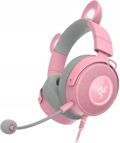 "Razer" laidinės, per ausis, kvarco, žaidimų ausinės, "Kraken V2 Pro", "Kitty Edition
