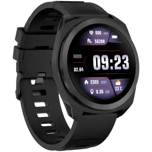 CANYON Maverick SW-83,Smart Watch, Realtek 8762DT, IPS1.32'' 360x360, ARM Cortex-M4F,RAM192KB/ROM128MB, 400mAh 3.8v,GPS,128 Sport modes,IP68,STRAVA support,Real-Time Heart Rate & SpO2, black case & silicone strap 46*45.4mm 259*20mm, black