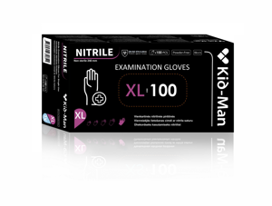Vienkartinės pirštinės juodos, nitrilinės, dydis XL, nepudruotos, 100 vnt