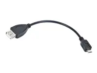 LANBERG usb micro-B M USB-A F 2.0 kabelis 0,15 m OTG juodas