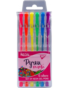 Gelinių rašiklių rinkinys YES Neon, 6 vnt.