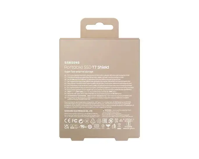 SAMSUNG nešiojamasis SSD T7 Shield 1TB USB 3.2 Gen 2 + IPS 65 smėlio spalvos