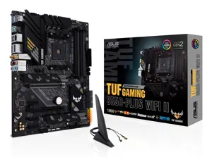 ASUS TUF GAMING B550-PLUS WIFI II, AMD, "Socket AM4", 3 kartos "AMD Ryzen 5", 3 kartos "AMD Ryzen™ 7", 3 kartos "AMD Ryzen™ 9", DDR4-SDRAM, 128 GB, DIMM