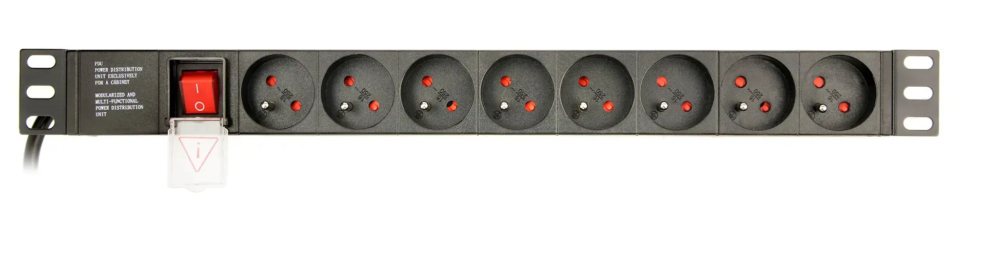 GEMBIRD PDU 8x prancūziškas lizdas 1U 10A 3m C14 kištukas