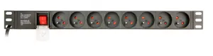GEMBIRD PDU 8x prancūziškas lizdas 1U 10A 3m C14 kištukas