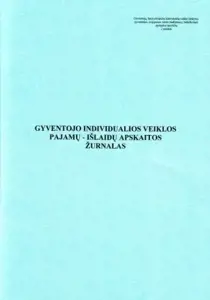 Gyventojų individualios veiklos pajamų-išlaidų apskaitos žurnalas, A4 (24)  0720-064