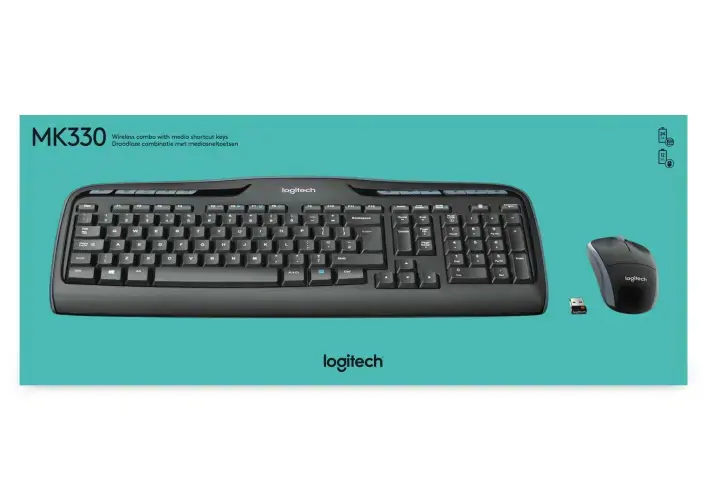LOGITECH belaidis kombainas MK330 - JAV tarptautinis - 2,4 GHz - NSEA - CR