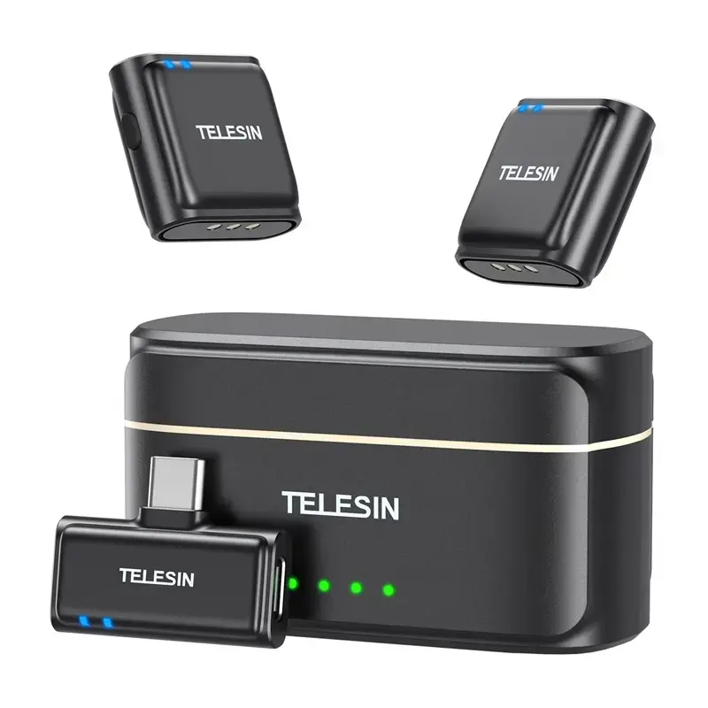 TELESIN wireless tie microphone + powerbank for phones (USB-C)