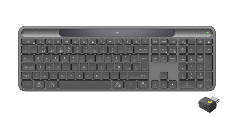 Logitech Signature Slim Solar+ K980 for Business Belaidė klaviatūra, RF+Bluetooth, US Int, Graphite