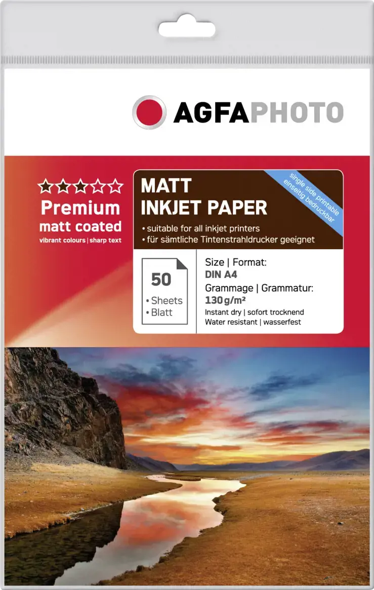 Matinis Fotopopierius AgfaPhoto, A4, 130 g/m², 50 psl.