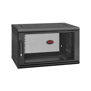 APC NetShelter WX 6U viengubo atlenkiamo sieninio montavimo korpuso 400 mm gylio, sieninė spinta, 6U, 90 kg, juoda
