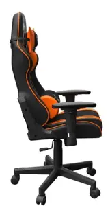 GEMBIRD Žaidimų kėdė SCORPION juoda tinklelio oranžinė oda