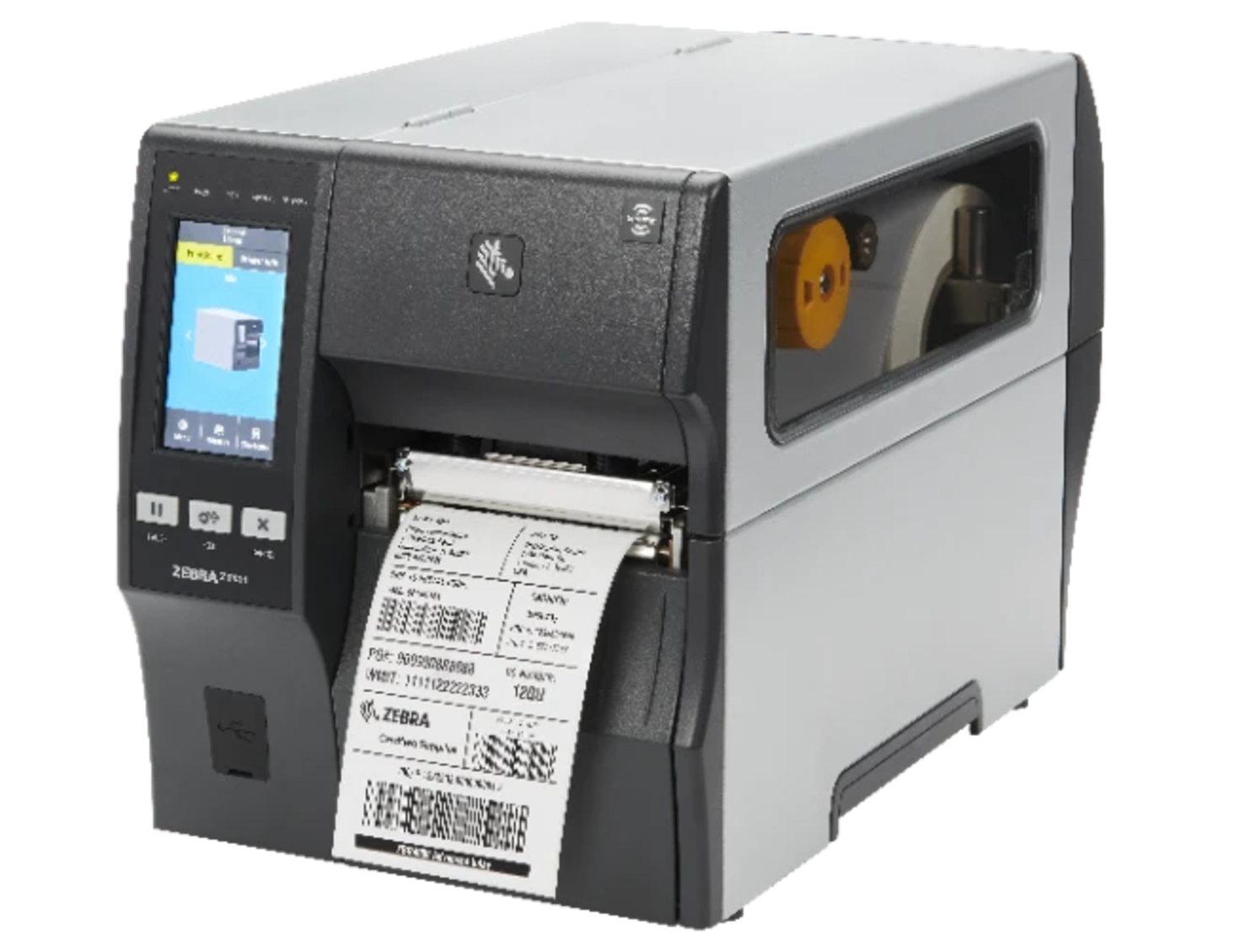 Zebra ZT610, 12 taškų/mm (300 dpi), plėstuvas, atsukimo funkcija, displėja (spalvota), RTC, ZPL, ZPLII, USB, RS232, BT, Ethernet