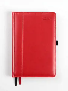 Kalendorius AMBASSADOR BLACK EDITION, 2024, PU, A5, raudona