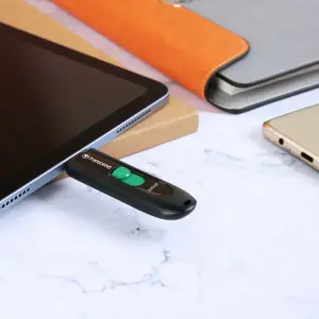 TRANSCEND 64GB USB3.2 rašiklinis diskas C tipo be dangtelio, juodas