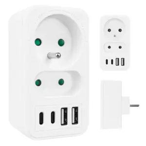 Current socket x2 + 4xUSB Maclean, splitter with 2 sockets, 2xUSB A, 2xUSB C PD 20W, 1x16A + 1x6A, …