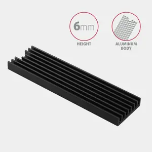 "AXAGON CLR-M2L6" pasyvusis - M.2 SSD, 80 mm SSD, ALU korpusas, silikoninės šiluminės pagalvėlės, aukštis 6 mm