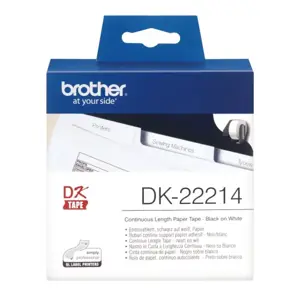 Brother nepertraukiamo popieriaus juosta, juoda ant balto, DK, juoda, balta, tiesioginio terminio spausdinimo, Brother, Brother QL1050, QL1060N, QL500, QL500A, QL550, QL560, QL560VP, QL570, QL580N, QL650TD, QL700,...