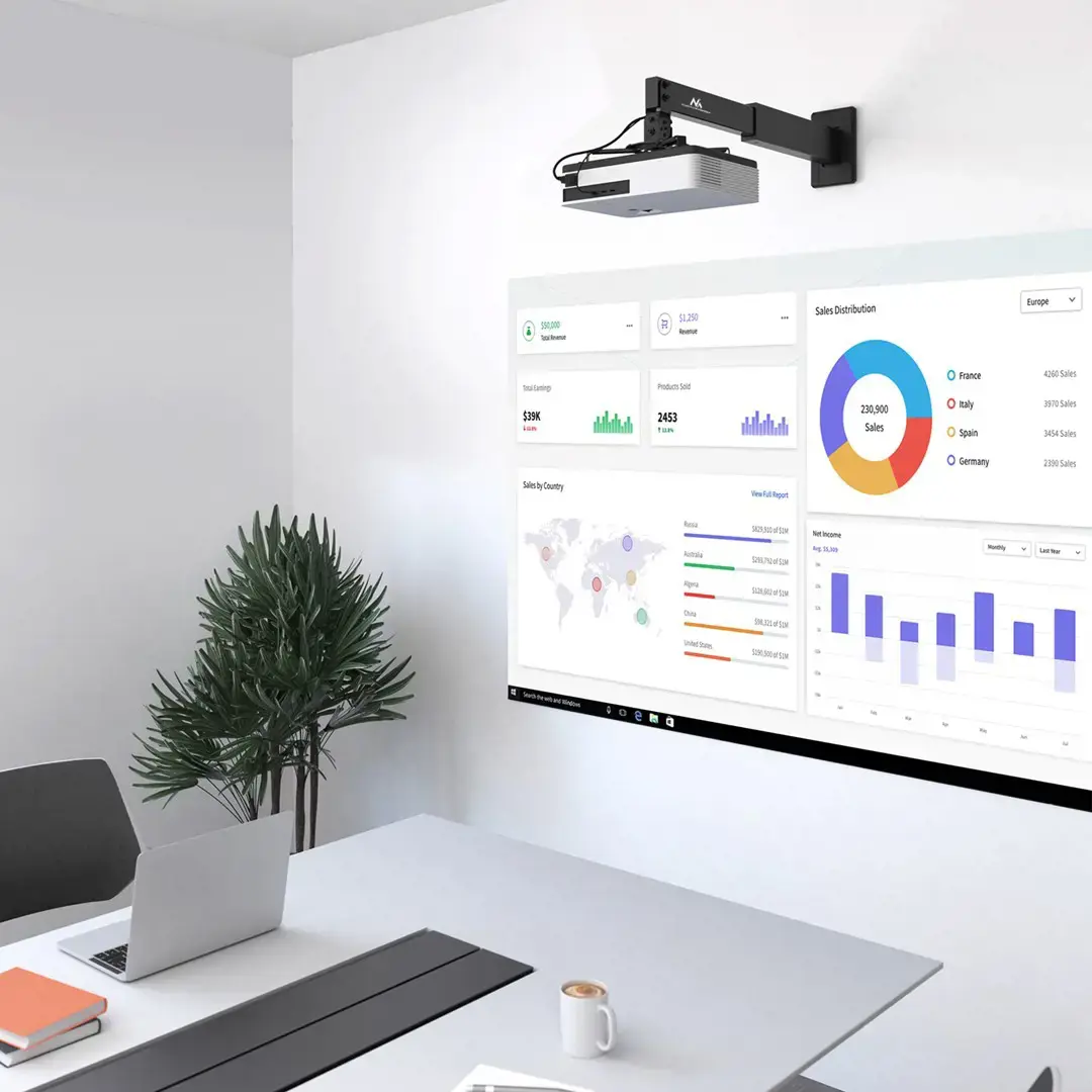 "Maclean" trumpo atstumo projektoriaus sieninis laikiklis, maks. 15 kg, MC-945