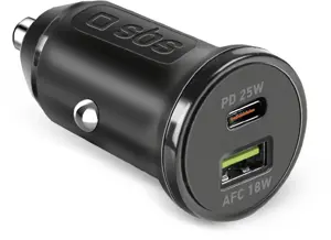 SBS car charger USB-C 25W PD + USB-A 18W