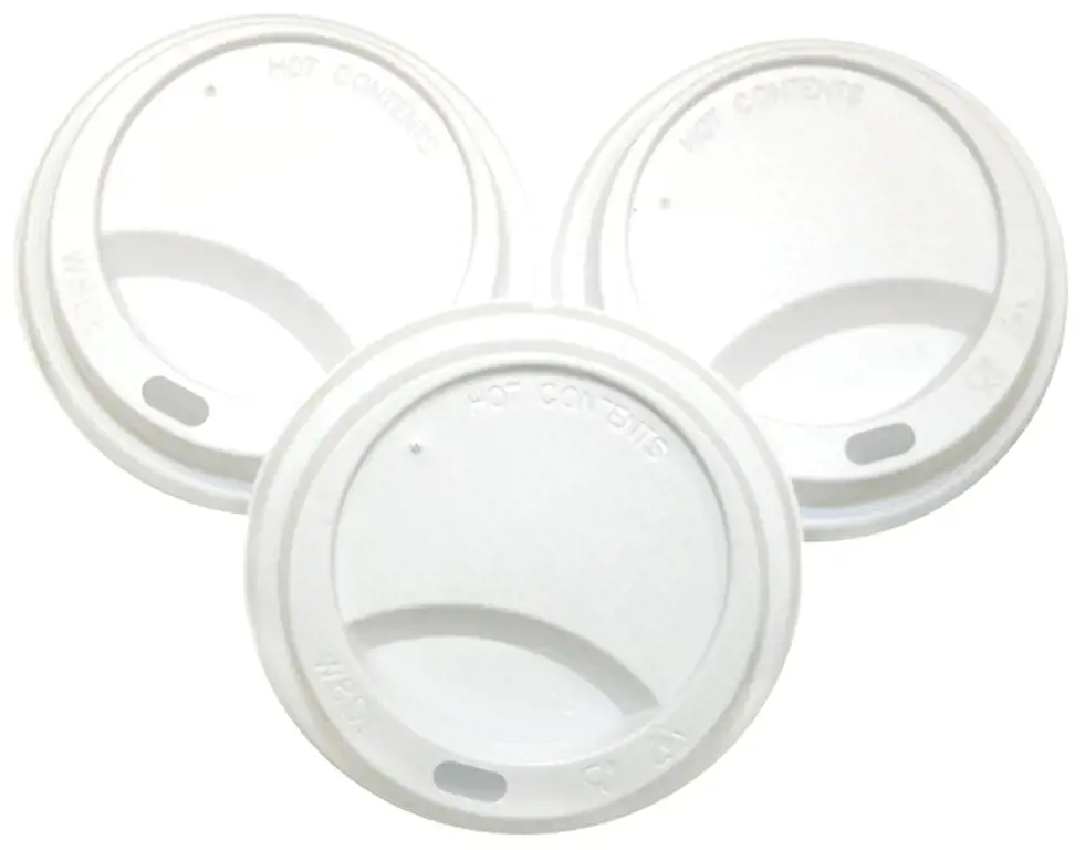 Dangteliai popieriniams puodeliams, D80mm, baltos spalvos, 100 vnt