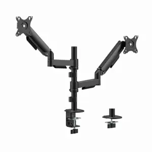 Gembird MA-DA2P-02 Adjustable desk 2-display mounting arm, 17”-32”, black